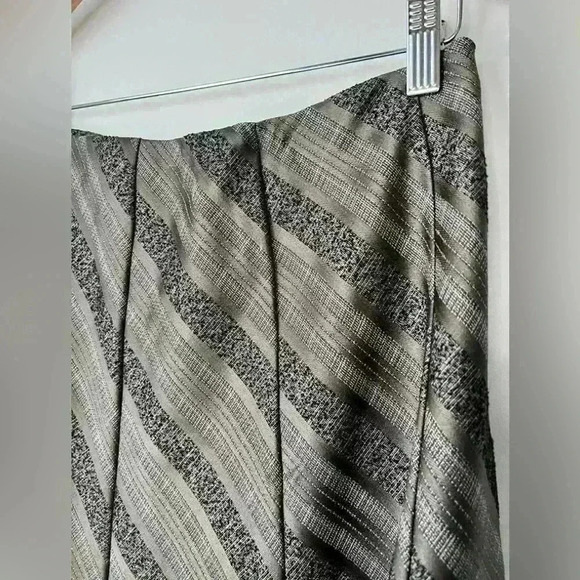 Vintage 90s Womens Brown Aline Flare Striped Retro Fairy Grunge Midi Skirt Small - Picture 2 of 7